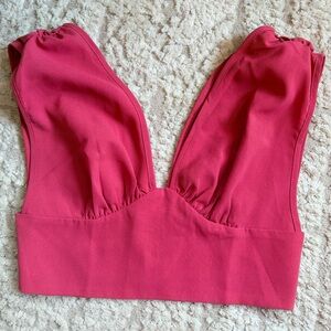 SHEIN Fuchsia Zip-Up Crop Sleeveless Top size 2